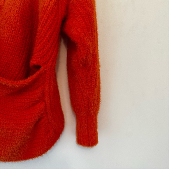 UO Orange Fuzzy Wrap Sweater XS - Picture 8 of 10